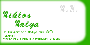 miklos malya business card